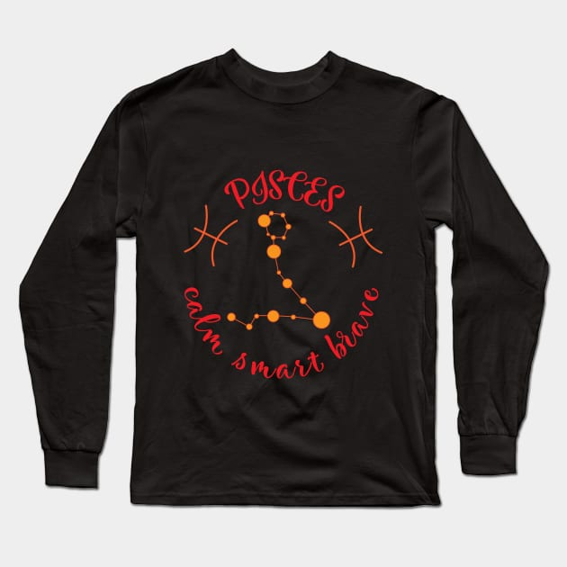 Pisces Calm Smart Brave Long Sleeve T-Shirt by MikaelSh